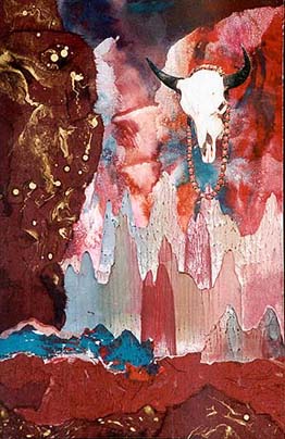 southwestern collage with monotype papers