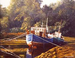 winter harbor  scene