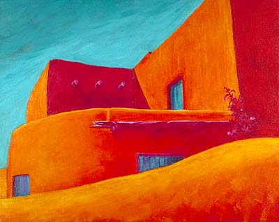 Adobe Shapes an original acrylic painting on canvas by Nita Leland