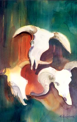 Los Tres Amigos original watercolor painting by Nita Leland